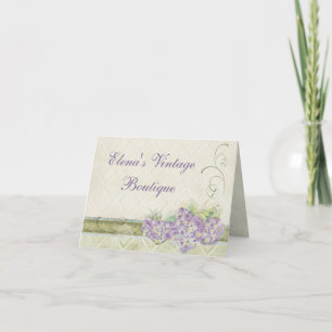 Carte Hortensia lilas de sembler vintage, note de