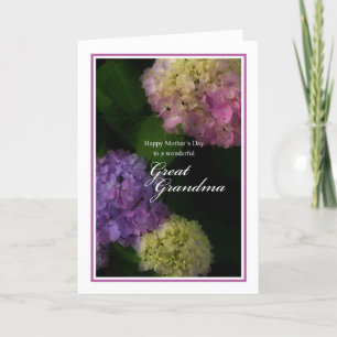 Carte Hortensia peint par grand-maman heureuse du jour
