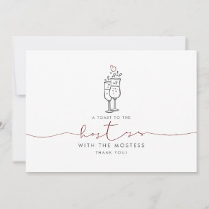 Carte Hostess Mostess Cute Minimaliste Merci