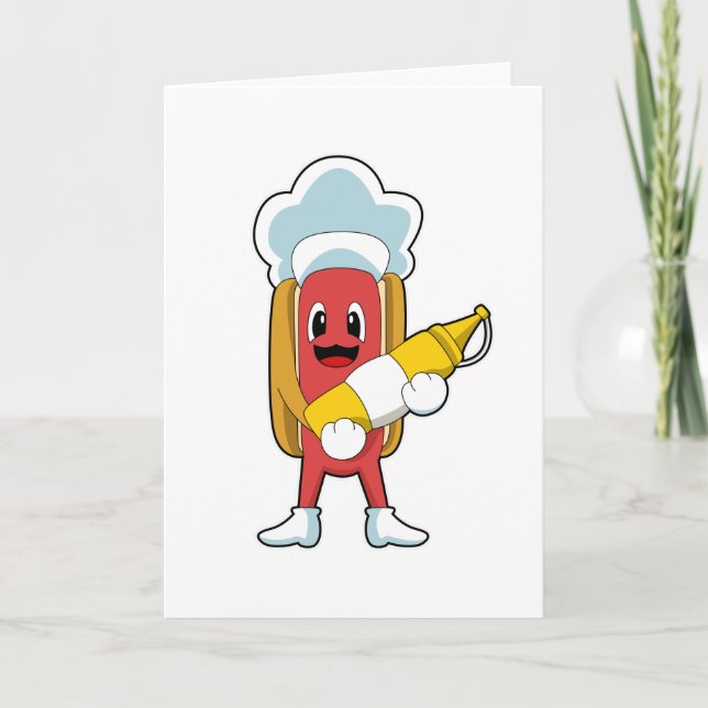 Carte Hot-dog avec Moutarde (Devant)