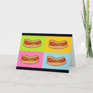 Carte hot-dog/carte d'anniversaire de wurst