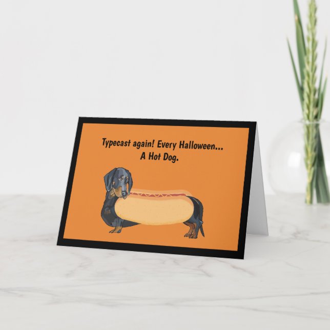 Carte Hot Dog Dachshund Funny Halloween (Devant)