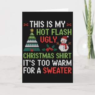 Carte Hot Flash Fausse Chemise de Noël Trop Chaud Menopa