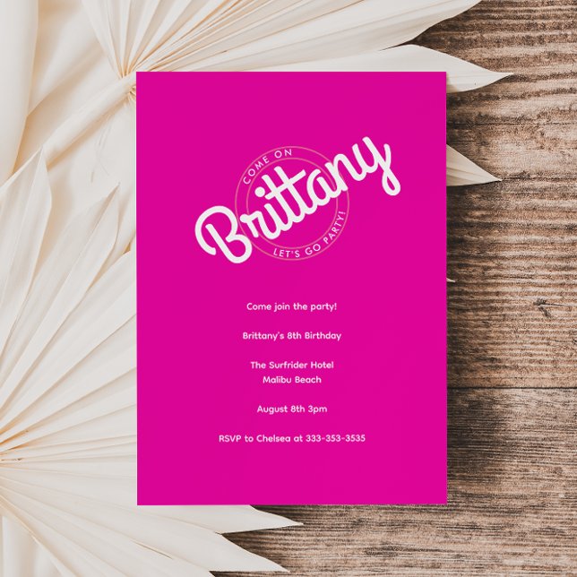 Carte Hot rose Retro Dolly Allons faire la fête ! (Créateur téléchargé)