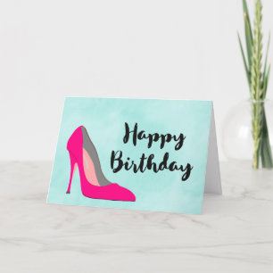 Carte Hot Rose Stiletto High Heel Chic Chic Anniversaire