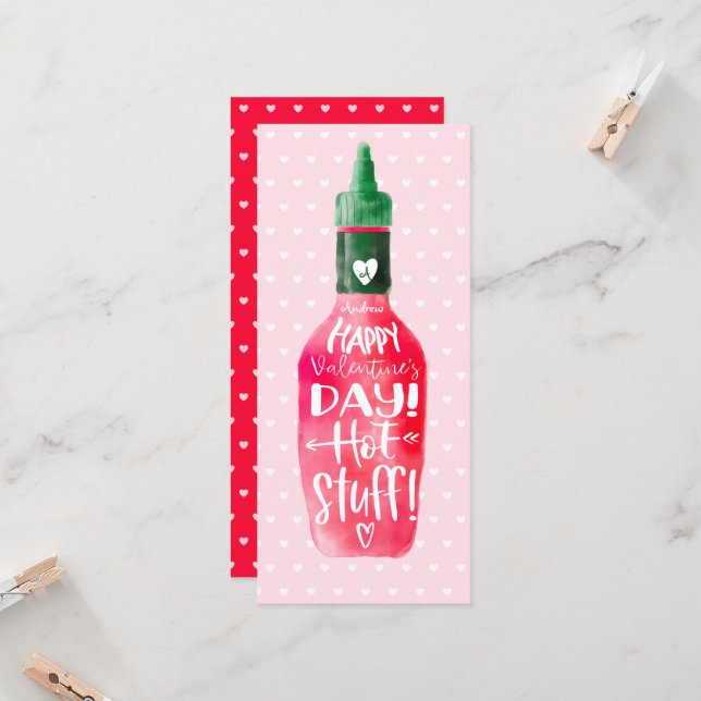Carte Hot Suff Heureuse Sainte-Valentin | Bouteille de s (Devant/Arrière en situation)