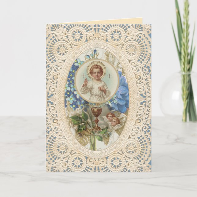 Carte Hôte de Chalice de la Première Communion Catholiqu (Devant)