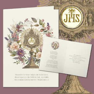 Carte Hôte eucharistique catholique Prière des Écritures