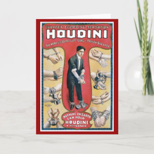 Carte Houdini ~ Artiste d'évasion de menottes Vintages