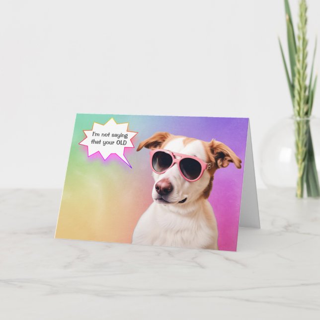 Carte Hound Dog On Rainbow Obtenir Anniversaire (Devant)