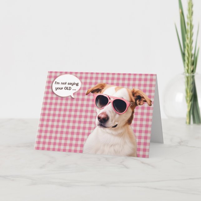 Carte Hound Dog Vieille Anniversaire (Devant)