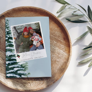 Carte Houx de l'arbre de Noël & Photo instantanée - Cart