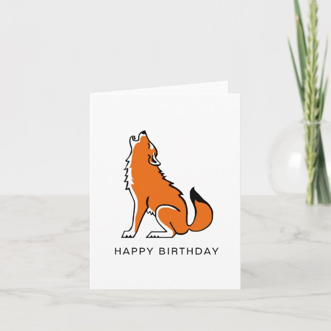 Carte Howling Red WOLF - Faune - animal en voie de dispa (Devant)