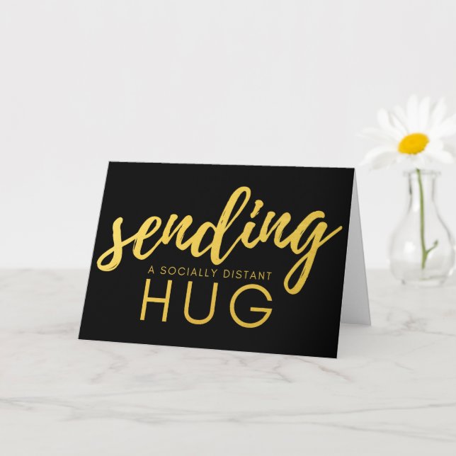Carte Hug Gold et Black Social Distance (Petite plante)