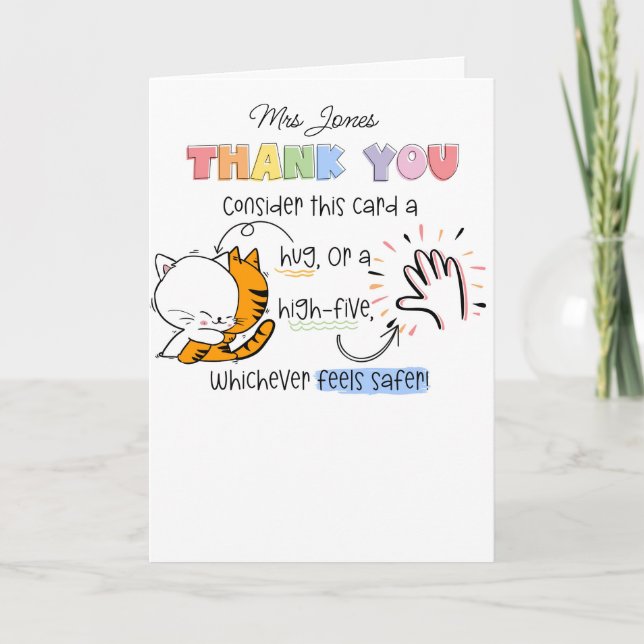 Carte Hug ou High Five Card SENCO SEN enseignant (Devant)