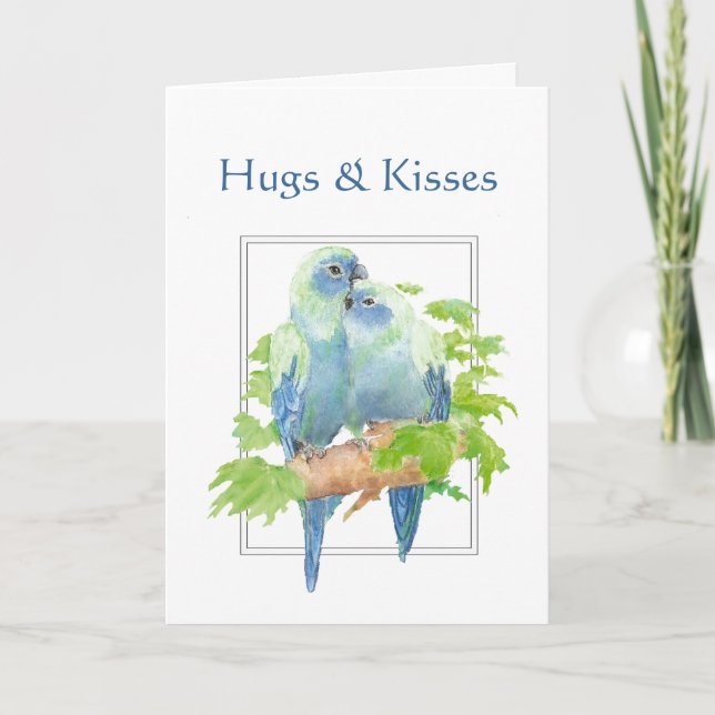 Carte Hugs & Baisers et Voeux d'anniversaire Parrot Coup (Devant)