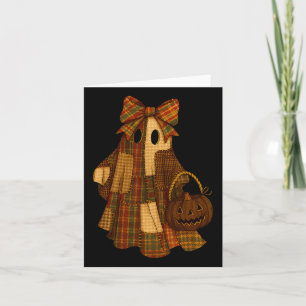 Carte Hugvyn Halloween Preppy Patchwork Ghost Fal Éffray