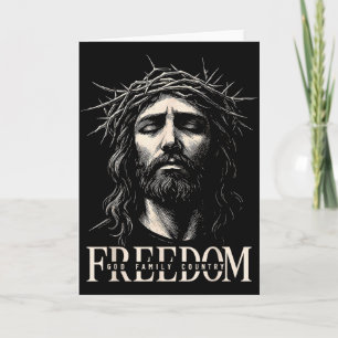 Carte Hugvyn Liberté Jésus Visage Chrétien Couronne Dieu