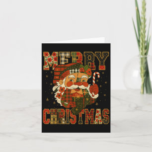 Carte Hugvyn Noël_ Père Noël Patchwork Joyeux Noël