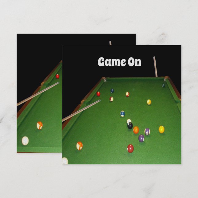 Carte Huile De Table De Huitième Ball Avec Boules Et Coe (Devant / Derrière)