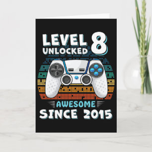 Carte Huit 8ans Anniversaire Fils Garçon Amusant Joueur