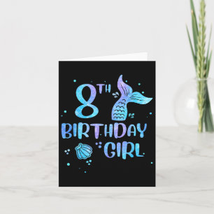 Carte Huitième anniversaire fille sirène 8e jeunes enfan