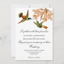 Carte Hummingbird Lily Aquarelle Bleu Blanc Mariage