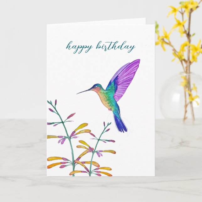 Carte Hummingbirds and Flowers (Fleur jaune)