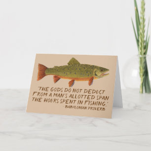 Carte humoristique avec une truite de ruisseau