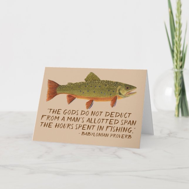 Carte humoristique avec une truite de ruisseau (Devant)
