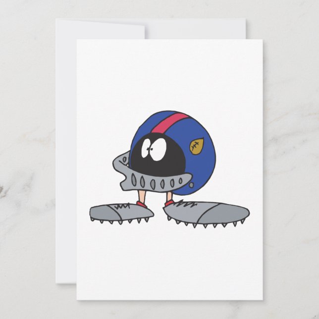 Carte humoristique casque de football personnage (Devant)