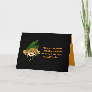 Carte humoristique de la Dame d'Halloween