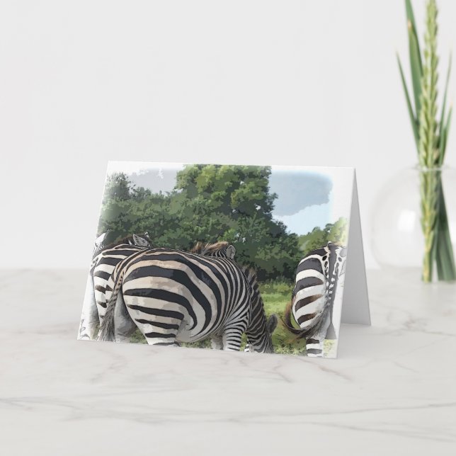 Carte Humoristique Zebra Derrière Se Bien (Devant)