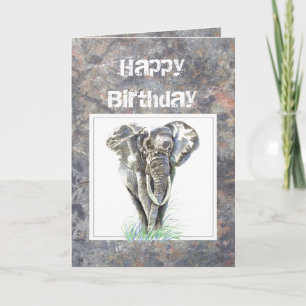 Carte Humour Anniversaire, Masculine, Eléphant, Homme du