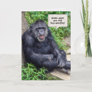 Carte humour chimpanzé pour encourager les amis