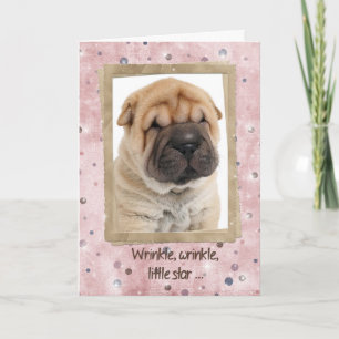 Carte Humour d'anniversaire chinois Shar-pei