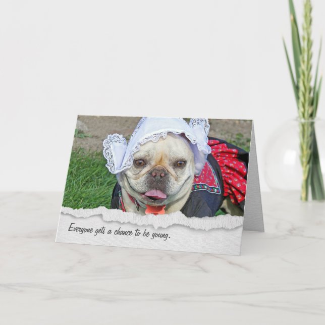 Carte Humour d'anniversaire de Bulldog (Devant)