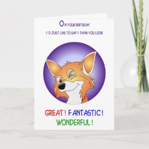 Carte humour d'anniversaire de renard aussi