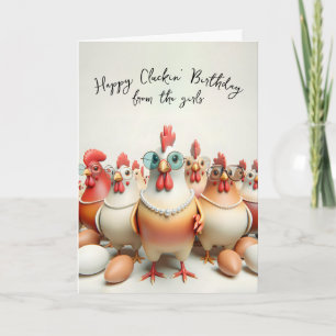 Carte Humour d'anniversaire des poulets
