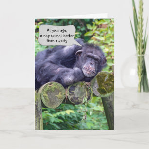 Carte Humour d'anniversaire du chimpanzé