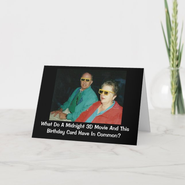 Carte humour d'anniversaire du film 3D retardé (Devant)