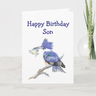 Carte Humour d'anniversaire du fils de pêche - Le martin