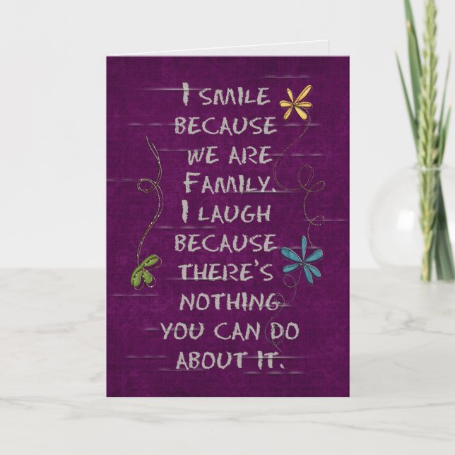 Carte humour d'anniversaire pour le membre de la famille (Devant)