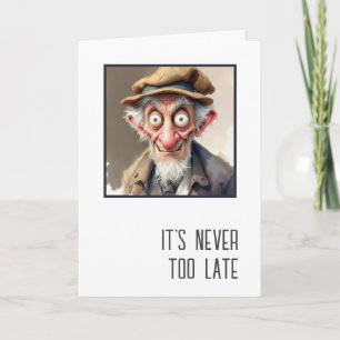 Carte Humour d'anniversaire Vieil homme fou 