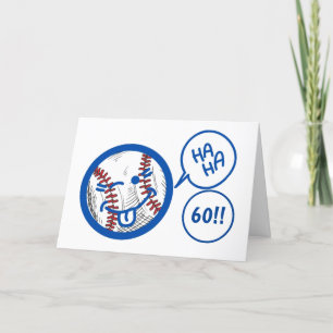 Carte humour DE BASEBALL "60e" ET UN PEU D'HUMOUR D'ANNI