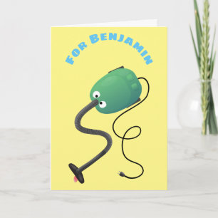 Carte humour de dessin animé de l'aspirateur