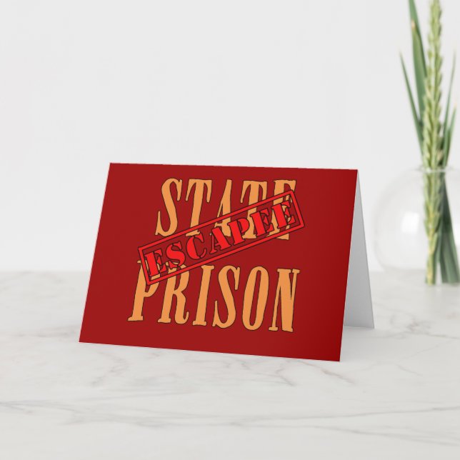 Carte Humour de Halloween d'évadé de prison d'État (Devant)