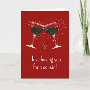 Carte Humour de la Saint Valentin Cousin au vin