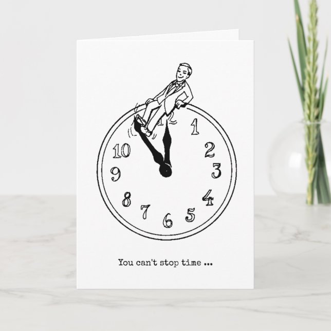 Carte humour de l'horloge vieillir (Devant)