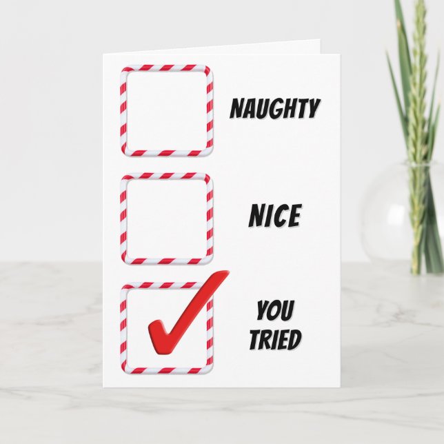 Carte Humour De Noël Coquin Ou Belle Boîte À Chèques (Devant)